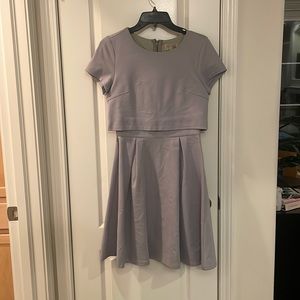 Grey knee length business dress